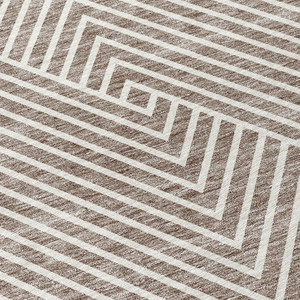 9' X 12' Taupe And Ivory Geometric Washable Indoor Outdoor Area Rug - 880016761092