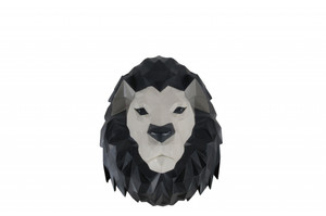 11.5" x 9.5" x 14" Origami Lion Head Wall Decoration - 4512839553429