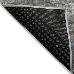 8' Gray Black And Brown Round Abstract Washable Indoor Outdoor Area Rug