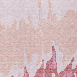 9' X 12' Blush And Pink Abstract Washable Indoor Outdoor Area Rug