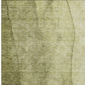 9' X 12' Olive Green And Artichoke Green Ombre Washable Indoor Outdoor Area Rug - 608219319687