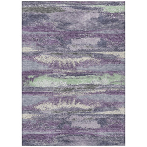 10' X 14' Purple And Lavender Abstract Washable Indoor Outdoor Area Rug Transitional Style - Purple, Lavender Color