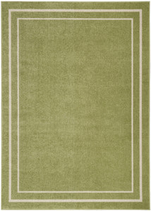 6' X 9' Green And Ivory Indoor Outdoor Area Rug - Green, Ivory