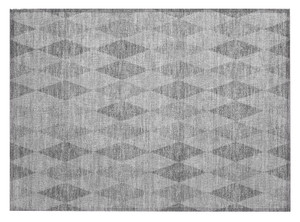 2' X 3' Gray Geometric Washable Non Skid Indoor Outdoor Area Rug Transitional Style - Gray Color
