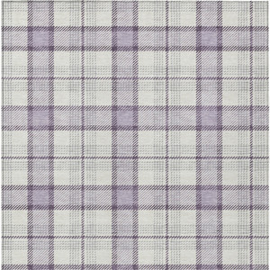 5' X 8' Lavender Purple And Gray Plaid Washable Indoor Outdoor Area Rug