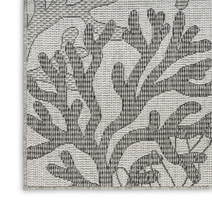 6' X 9' Gray Black And Ivory Nautical Indoor Outdoor Area Rug