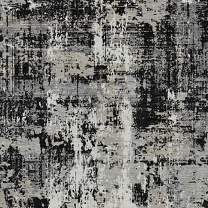 5' X 8' Black And Gray Abstract Washable Indoor Outdoor Area Rug