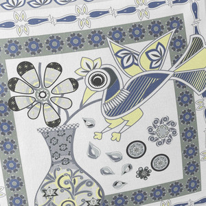 Set of Two 16" X 16" Gray and White Peacock Blown Seam Floral Indoor Outdoor Throw Pillow Polyester Decor