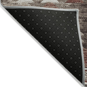 3' X 5' Brown And Ivory Southwestern Washable Indoor Outdoor Area Rug