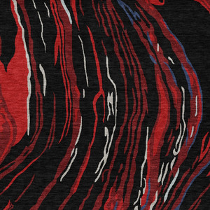 3' X 5' Black Red And Gray Abstract Washable Indoor Outdoor Area Rug