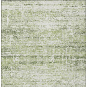 5' X 8' Artichoke Green And Ivory Abstract Washable Indoor Outdoor Area Rug - 608219195069