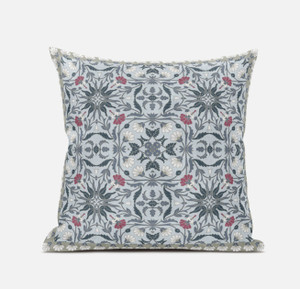 5" X 20" Indigo Paisley Indoor Outdoor Throw Pillow