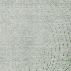 3' X 5' Artichoke Green And Silver Abstract Washable Indoor Outdoor Area Rug