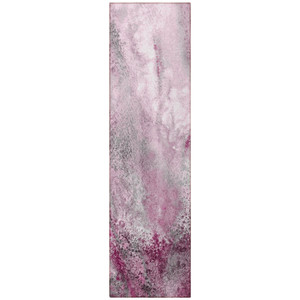 8' Runner Pink Abstract Washable Non Skid Indoor Outdoor Runner Rug - 608219131272
