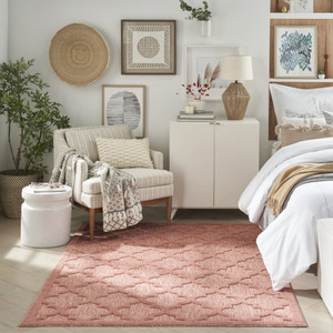 6' X 9' Coral Orange Indoor Outdoor Area Rug