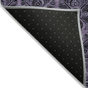 5' X 8' Purple Plum And Charcoal Medallion Washable Indoor Outdoor Area Rug