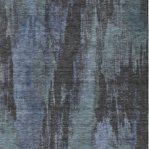 5' X 8' Blue And Gray Abstract Washable Indoor Outdoor Area Rug - Blue, Gray