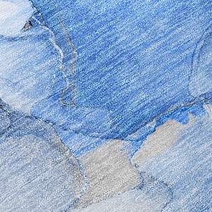 2' X 3' Navy Blue Abstract Washable Indoor Outdoor Area Rug