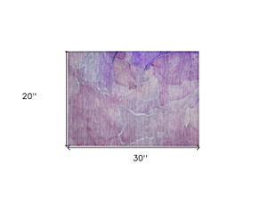 2' X 3' Purple Abstract Washable Non Skid Indoor Outdoor Area Rug - 608219365967