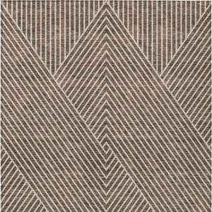 3' X 5' Brown And Ivory Geometric Washable Indoor Outdoor Area Rug Transitional Style - Brown, Ivory Color