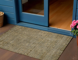 3' X 5' Brown And Beige Southwestern Washable Indoor Outdoor Area Rug