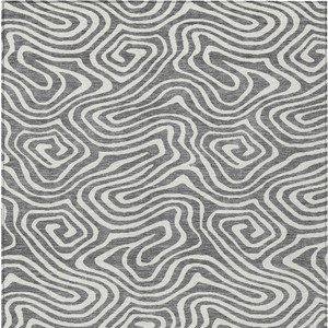 5' X 8' Gray And Ivory Abstract Washable Indoor Outdoor Area Rug - 608219252854