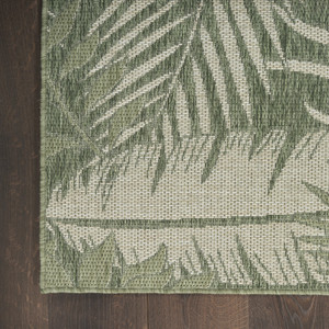 3' X 5' Green And Ivory Palm Leaf Indoor Outdoor Area Rug - Green, Ivory