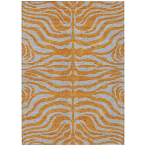 3' X 5' Copper And Gray Animal Print Washable Indoor Outdoor Area Rug