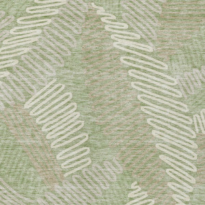 3' X 5' Artichoke Green Brown And Ivory Floral Washable Indoor Outdoor Area Rug
