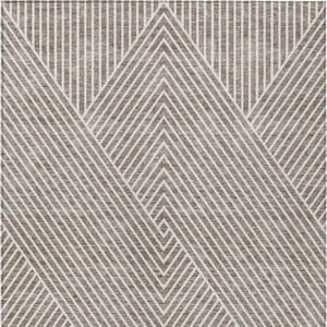 3' X 5' Taupe And Ivory Geometric Washable Indoor Outdoor Area Rug - 880016397178