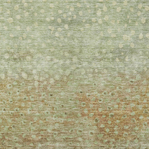3' X 5' Artichoke Green Ivory And Brown Abstract Washable Indoor Outdoor Area Rug