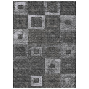 3' X 5' Black And Gray Geometric Washable Indoor Outdoor Area Rug - 880016780505