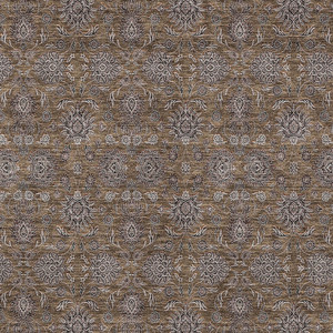5' X 8' Chocolate And Gray Floral Washable Indoor Outdoor Area Rug