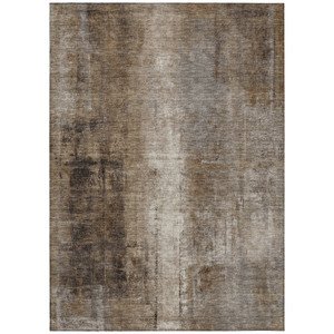 5' X 8' Brown And Ivory Abstract Washable Indoor Outdoor Area Rug - Brown, Ivory