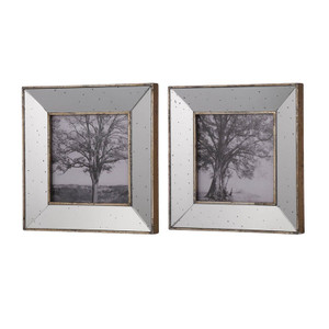 Set of 2 Vintage Style Mirrored Square Picture Frames - 808230096172 Set of 2 Vintage Style Mirrored Square Picture Frames - 808230096172