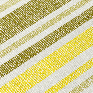 5' X 8' Khaki Yellow and Gray Striped Washable Non Skid Indoor Outdoor Area Rug