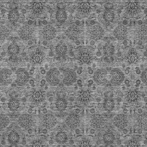 5' X 8' Gray Silver And Charcoal Floral Washable Indoor Outdoor Area Rug Transitional Style - Gray, Silver, Charcoal Color