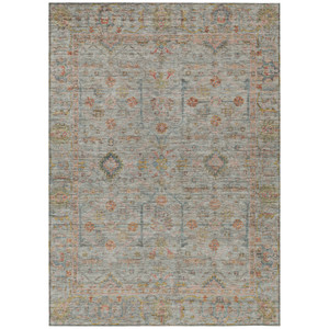 3' X 5' Taupe Terra Cotta And Tan Floral Washable Indoor Outdoor Area Rug