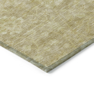 5' X 8' Tan And Beige Floral Washable Indoor Outdoor Area Rug - 880016874624