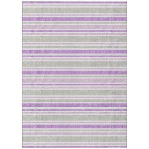 3' X 5' Pearl Striped Washable Non Skid Indoor Outdoor Area Rug