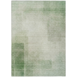 5' X 8' Artichoke Green Geometric Washable Indoor Outdoor Area Rug - Artichoke Green