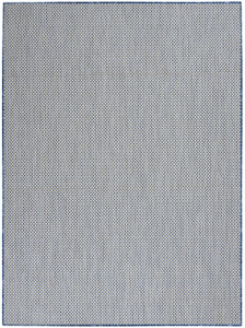 5' X 7' Blue Geometric Power Loom Area Rug
