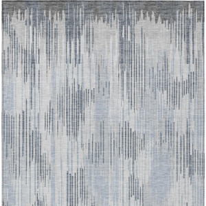 5' X 8' Gray And Ivory Striped Washable Indoor Outdoor Area Rug - 608219346775