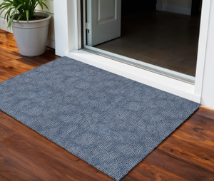 3' X 5' Navy Blue And Ivory Geometric Washable Indoor Outdoor Area Rug - 608219026103