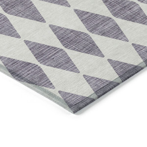 5' X 8' Purple And Lilac Geometric Washable Indoor Outdoor Area Rug