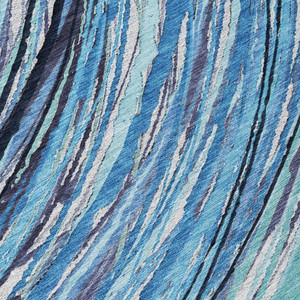 5' X 8' Blue Aqua And Ivory Abstract Washable Indoor Outdoor Area Rug