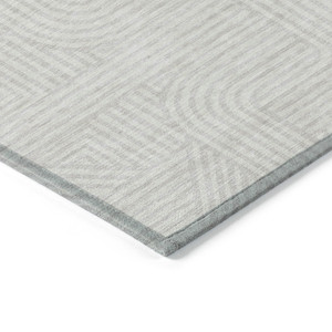 5' X 8' Ivory And Gray Abstract Washable Indoor Outdoor Area Rug - Ivory, Gray