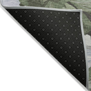 3' X 5' Olive Green And Fern Green Floral Washable Indoor Outdoor Area Rug - 880016623475