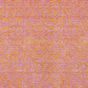 3' X 5' Pink And Copper Abstract Washable Indoor Outdoor Area Rug