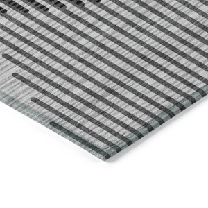 3' X 5' Gray And Black Geometric Washable Indoor Outdoor Area Rug